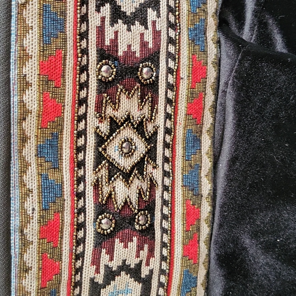 Red and Blue Embellished Geometric Clutch with Southwestern Patterns - Picture 2 of 4